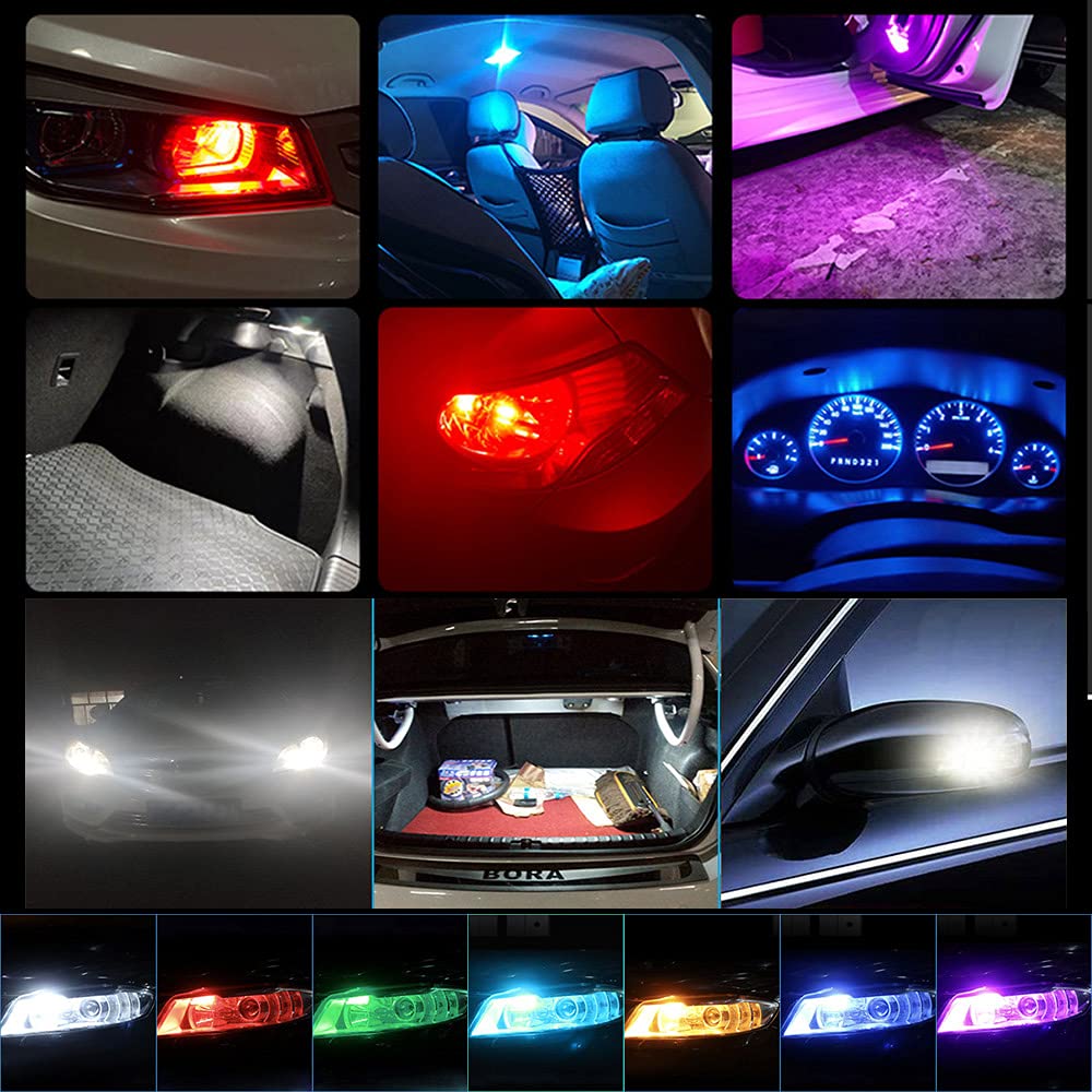 14pcs T10 Car LED Car Position License Lamp (7 Colors)