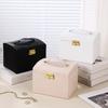 Portable Jewelry Box (PU, Small Arch European Style) - Three Drawer For Necklace, Ring, Jewelry Storage & Jewelry Display Rack