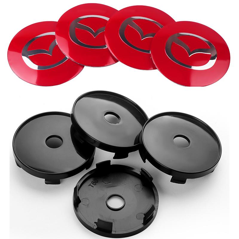 4pcs 56/60mm Car Wheel Center Cover Sticker Hub Cap For Mazda Speed MS 2 3 5 6 323 RX8 MX5 Axela Atenza CX-3 CX-4 CX-5 CX-8 CX-9