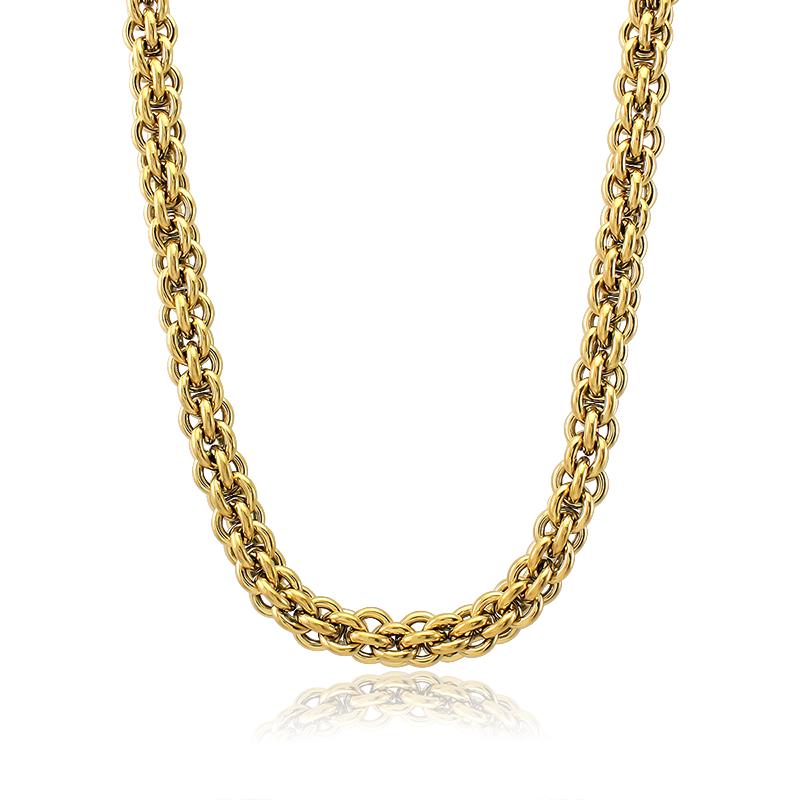 Rings Cross Connected Corn Stainless Steel Chain Necklace for Men Women 50cm Long Can be Customized Length