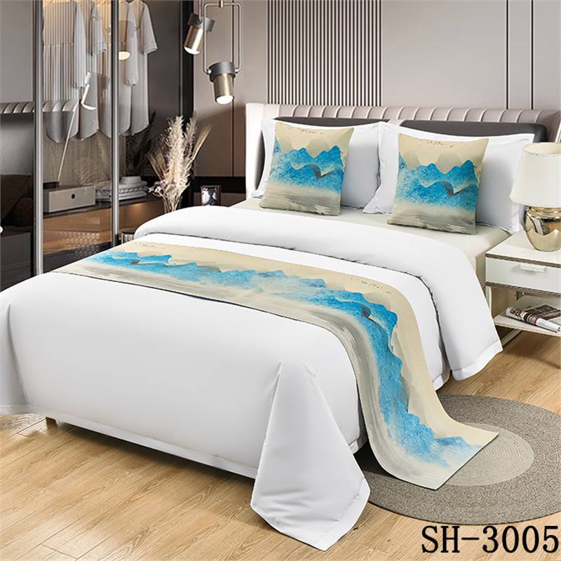 Landscape Painting Bed Flags Bedroom Decoration Bed End Scarf Hotel Household Dustproof Decorative Cloth Home Textiles Household Goods Pillow Cover