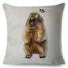 Cute Cartoon Animal Pillowcase Watercolor Animal Cushion Cover Living Room Bedroom Sofa Linen Decorative Pillowcase