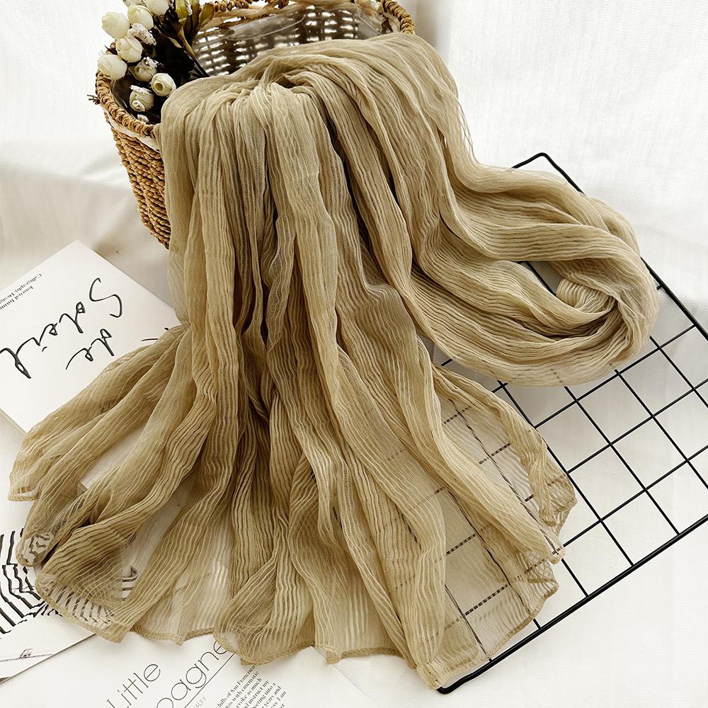 Herren Baumwolle Einfarbig Frühling und Sommer Schal Damen Stola Sonnenschutz Schal Kunst Retro Langer Schal