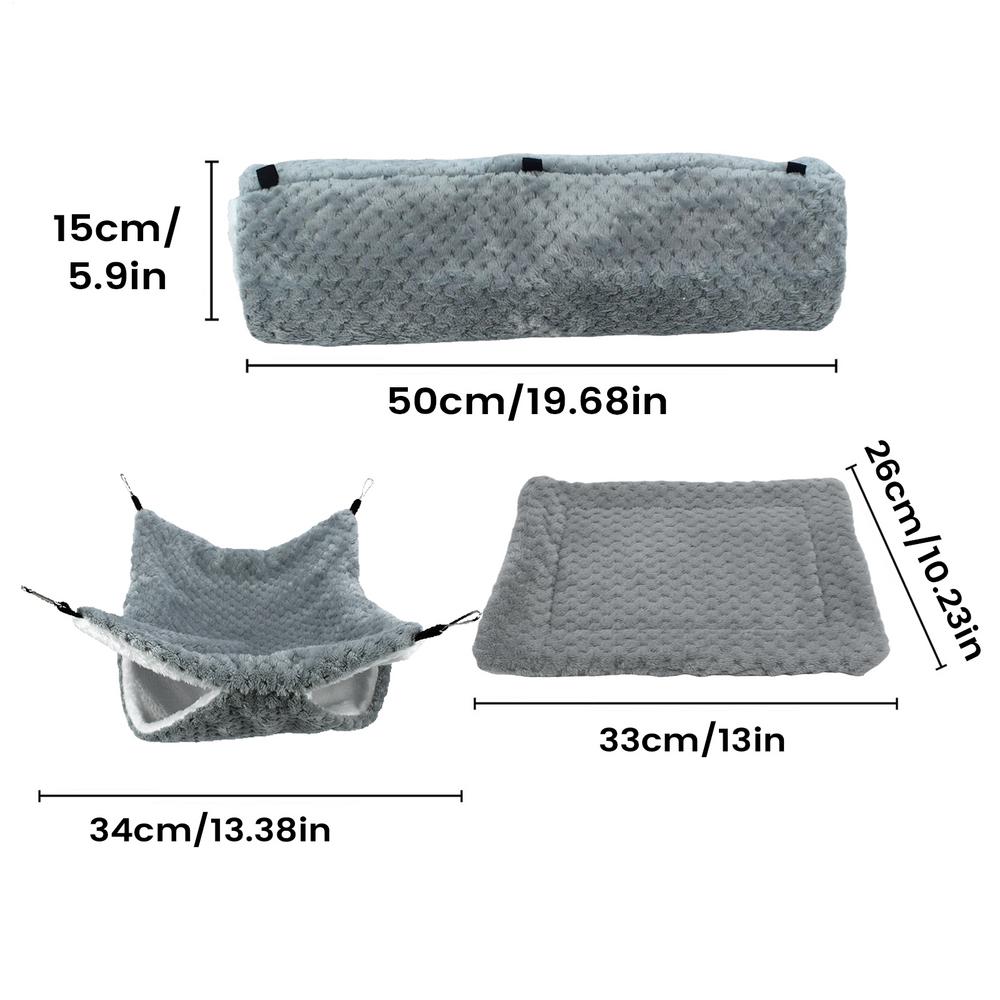 Chinchilla Hammock Cave Tunnel Mat Warm Small Animal Hammock For Sugar Glider Ferret Cage Sleeping Resting Hiding Playing