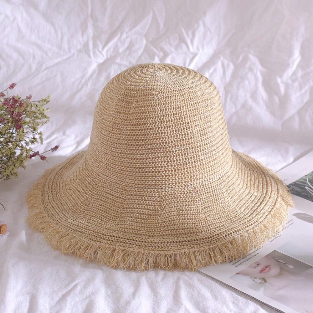 

1 Pc Women s Spring/Summer Straw Hat, Large Brim Beach Hat Vacation And Outdoor one-size бежевый