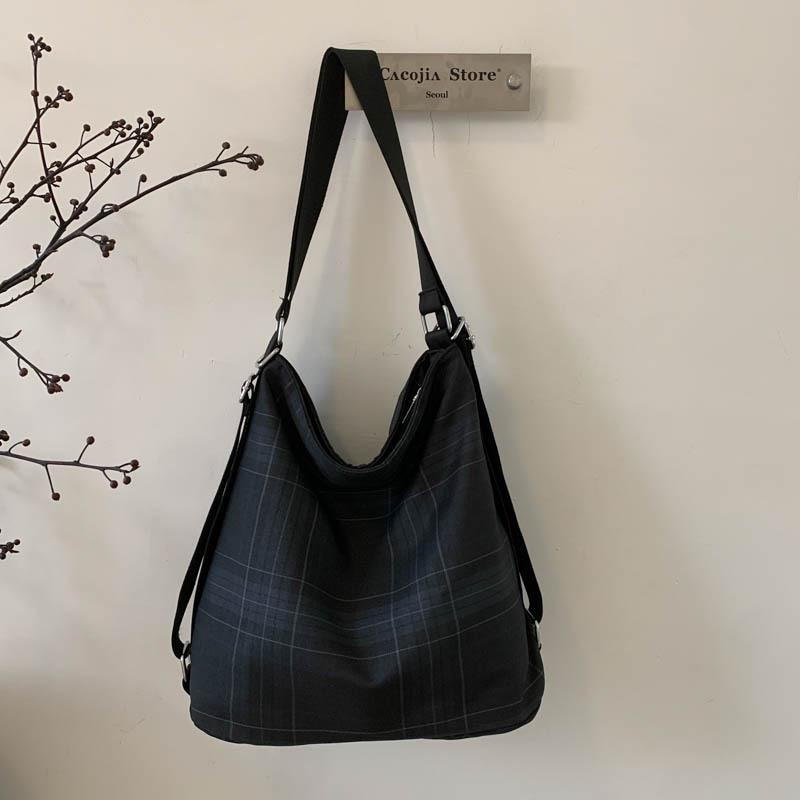 

Повседневная клетчатая сумка женская 2025 новая мода большая вместительная сумка-тоут холщовый рюкзак многофункциональная сумка-мессенджер
