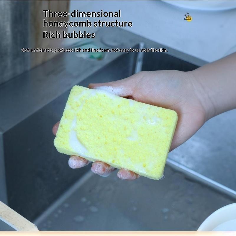 Thickened Wood Pulp Cotton Dishwashing Sponge Cloth Scouring Pad Absorbent Sponge Dishwashing Wipe