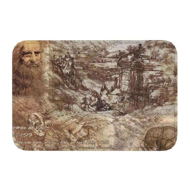 Personalized Classic Mona Lisa By Leonardo Da Vinci Doormat Mat Anti-Slip Painting Art Kitchen Bathroom Bedroom Rug Carpet