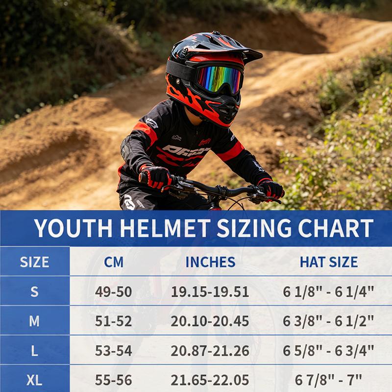 Dot Certified Children's Motorcycle Helmets Suitable for Off-Road Street Riding Mountain Bikes Helmet with Goggles and Gloves