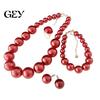 Faux Pearl Earrings Set 3Pcs/Set Imitation Pearls Jewelry Set, Adjustable Length Choker Necklace with Ear Studs Bridesmaid And Bracelet, for Weddings