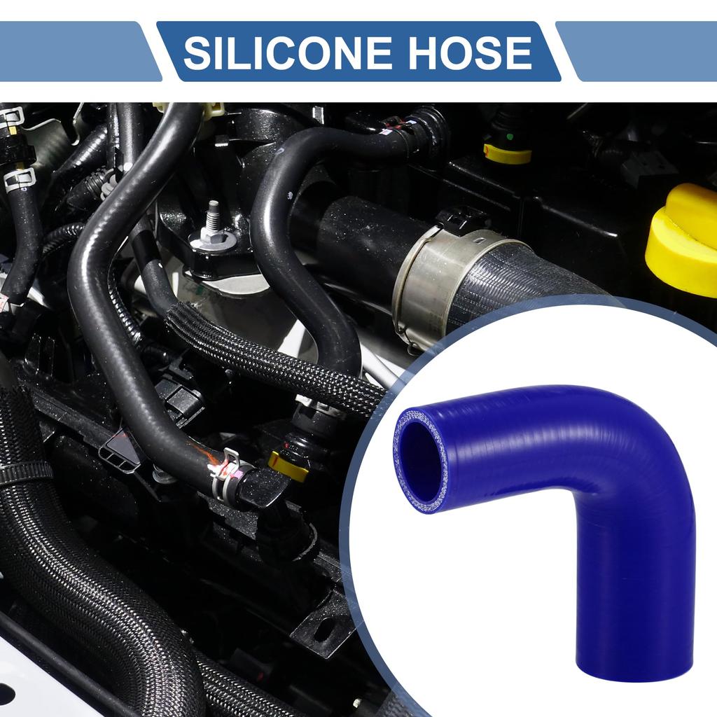 X AUTOHAUX 1pcs 32mm/1.26"-42mm/1.65" Inner Diameter 102mm/4.02" Length 90 Degree Blue Car Silicone Hose Hose Universal