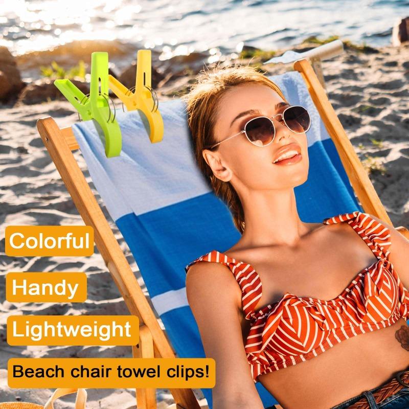 4-20pc Plastic Beach Towel Clips Windproof Clothes Pins Color Pegs Bed Sheet Clips Drying Racks Retaining Clip Home Organization