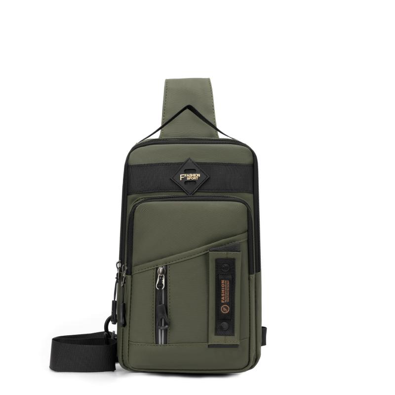 

Men s Waterproof Crossbody Bag Durable Nyl Chest Sling Pack with Multiple Pockets for Phe Wallet KeysTravel Daily Essentials зелений