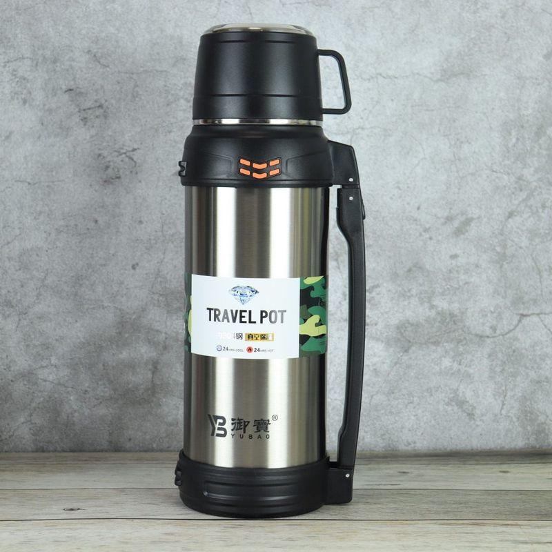 Travel Kettle 2000ml Thermal Kettle Large Capacity Thermos Cup 304 Stainless Steel Portable Outdoor Travel Kettle Water Kettle