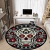 1pc Sugar Skull Day of the Dead Office Round Area Rug, Under Office Chairs Bedroom Living Room Home Decor, Room Deco, Available In Various Sizes