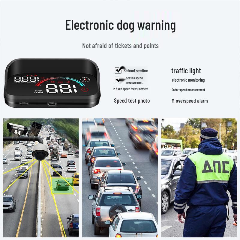 Multifunctional Car HUD with GPS, OBD Speed Display & Voice Alerts