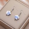 COOLTIME Plum Blossom Earrings Chinese Vintage Style Blue And White Porcelain Five-Petaled Trendy Earrings for Women