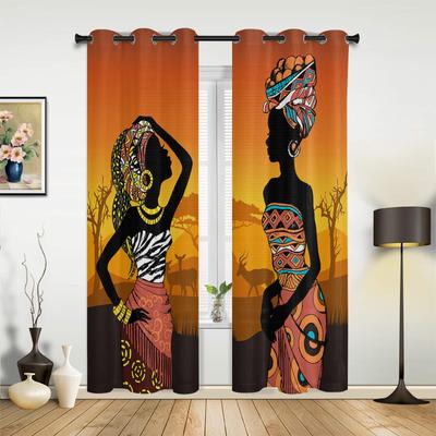 Etnický styl Africké ženy Černé ženy Závěsy do ložnice obývacího pokoje Závěsy Kuchyně Dětský pokoj Okenní závěs Domácí dekorace