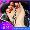 Car Sticker Leather Car Keychain Key Chain Rings Metal Auto Accessories For Ford Focus Mk2 Mk3 Fiesta Ranger Mondeo S-MAX Kuga M