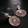 Bohemia Ear Stud Drop Dangle Earrings Long Ethnic Round Earrings Women Jewelry