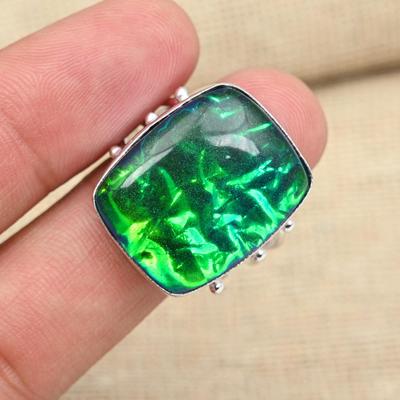 Blauer Triplet-Opal-Edelstein, 925er-Sterlingsilber, handgefertigter ausgezeichneter Schmuckring