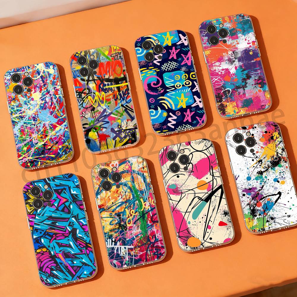 Colorful graffiti Phone Case for iPhone 11Pro 13 12 11 Pro Max 16e 17 Air 16 15 14 Plus 11ProMax