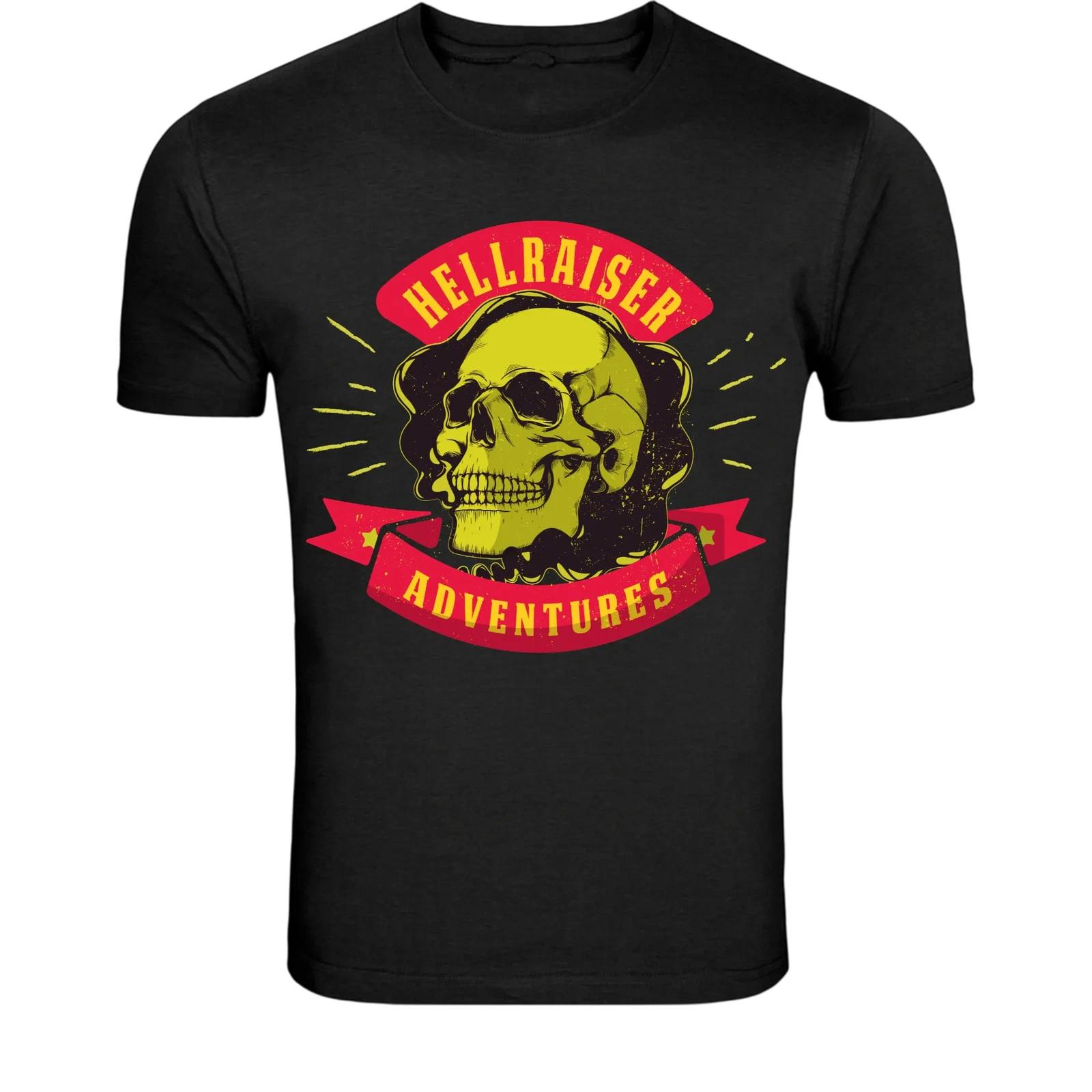 Hellraiser Skull Vintage T-Shirt - Retro Skull Biker Graphic Tee S