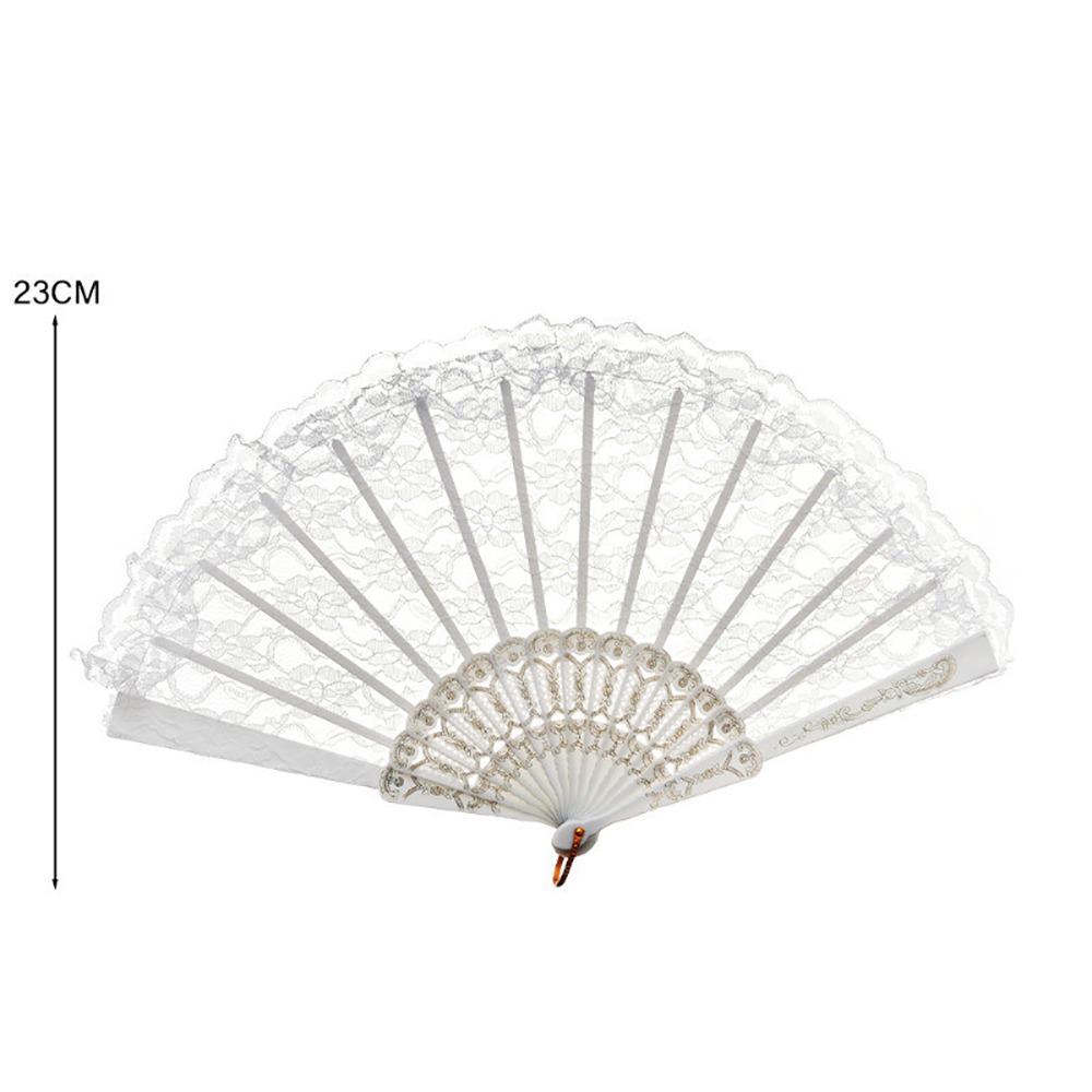 

1Pcs Lolita Chinese Dance Fan Fairy Decorative Fan New Folding Lace Fan Wedding Party Decoration White