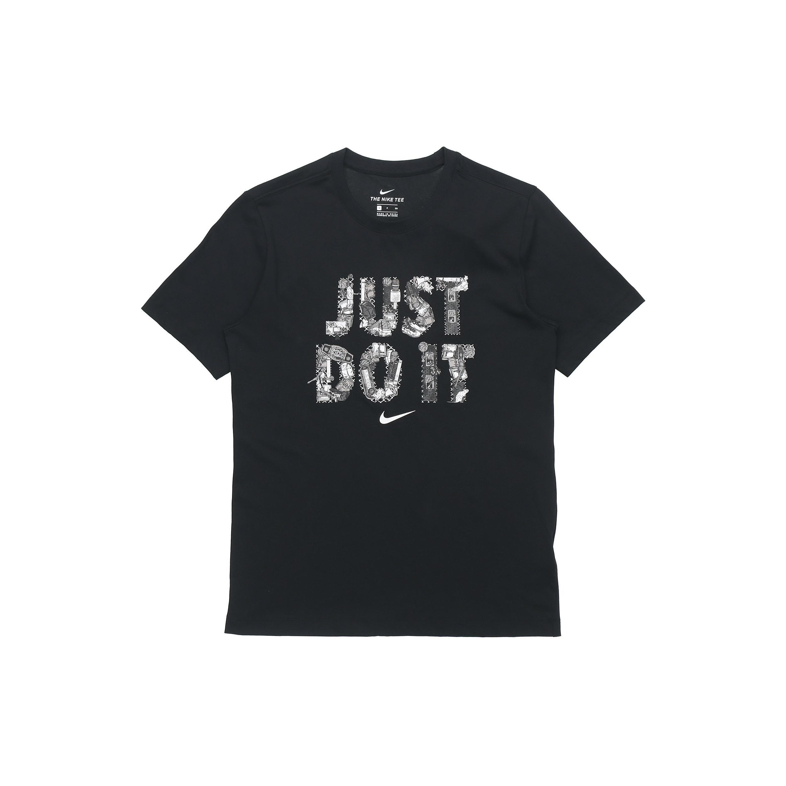 Nike Just Do It Alphabet Printing Sports Short Sleeve Black Men s DD0802-010 L