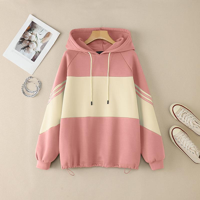ZANZEA Women Hoodies Casual Long Sleeve Patchwork Pullover Hooded Sweatshirts