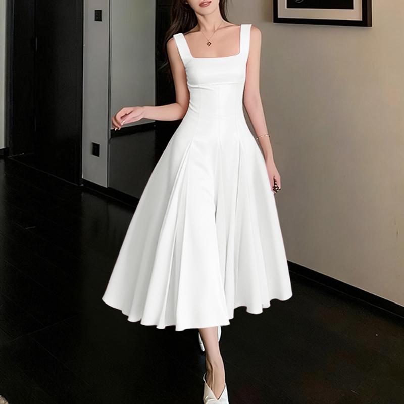 ZANZEA Женское повседневное летнее платье без рукавов с U-образным вырезом 3XL белый