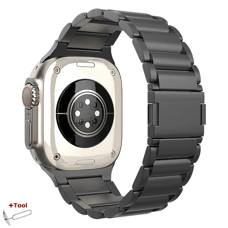 Luxusní titanový řemínek pro Apple Watch Ultra řady 9 8 7 3 4 5 6 se Magnetický náramek pro iwatch ultra 2 49mm 45mm 42 44mm