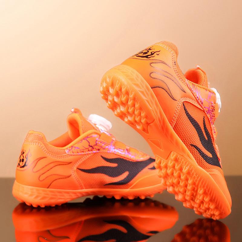 Men'S And Women'S Button Broken Sports Mesh Training Competition, Rotating Sneakers, Primary School Students Shoelaces, Football Shoes, No Nails