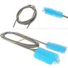 Flexible Drain Brush, Nylon Cleaner Double Ended Elastic Hose Pipe 67-inch and 2 PCS 8.2-inch Straw Cleaning Brush (Blue)