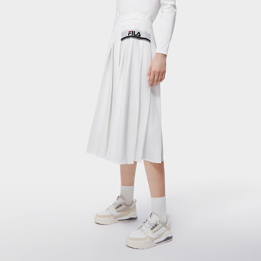 New FILA Casual Long Skirts Women's Cloud White F11W318301F-WT