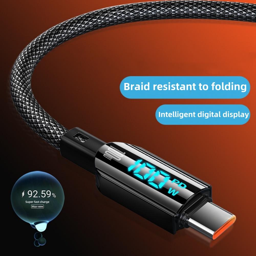 100W PD Fast Charging Data Cable Type C USB Cable For iPhone 16 15 Pro Huawei Xiaomi Samsung USB C Mobile Phone Data Cable Wire Cord