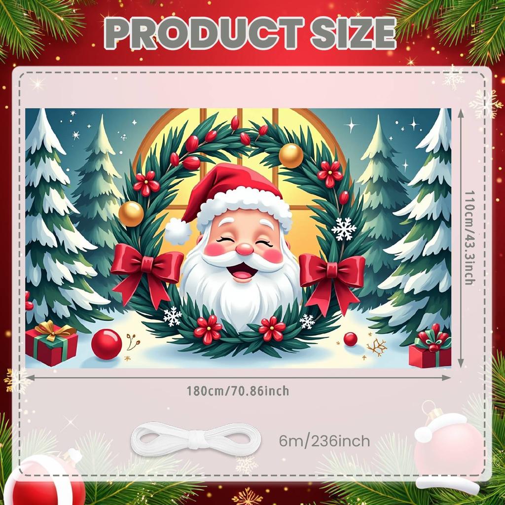 Winter Banner Material Christmas Backdrop Xmas Banner Snowflake Pattern Christmas Banner For Family Gathering Photo Backdrop