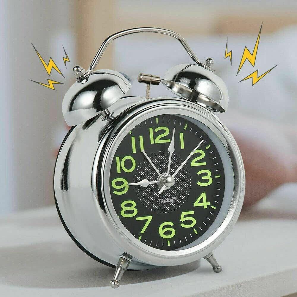 Einfach mit Nachtlicht Nachttisch Home Decor Nummer Uhr Super laut Doppelglocke Wecker