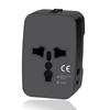 Universal Travel Converter with Surge 2 USB Ports Protector, (Black)