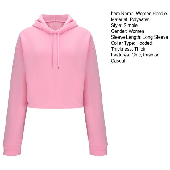 Women's Drawstring Cropped Hoodie Casual Long Sleeve Pullover Sweatshirts Workout Crop Tops Fall Outfits