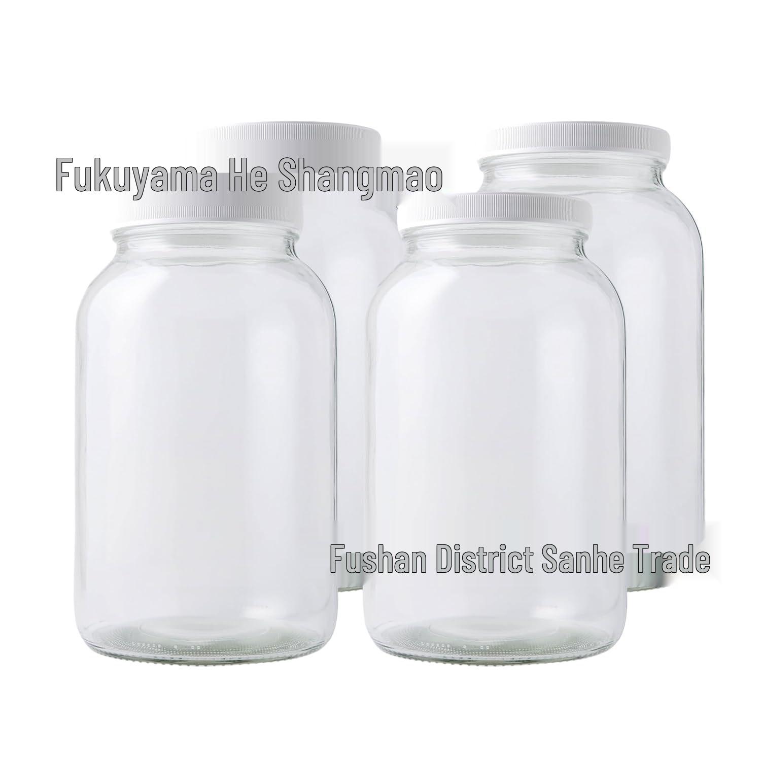 1-Gallon Thick Glass Food-Grade Storage Jar for Pickles, Grains, Snacks, and Tea