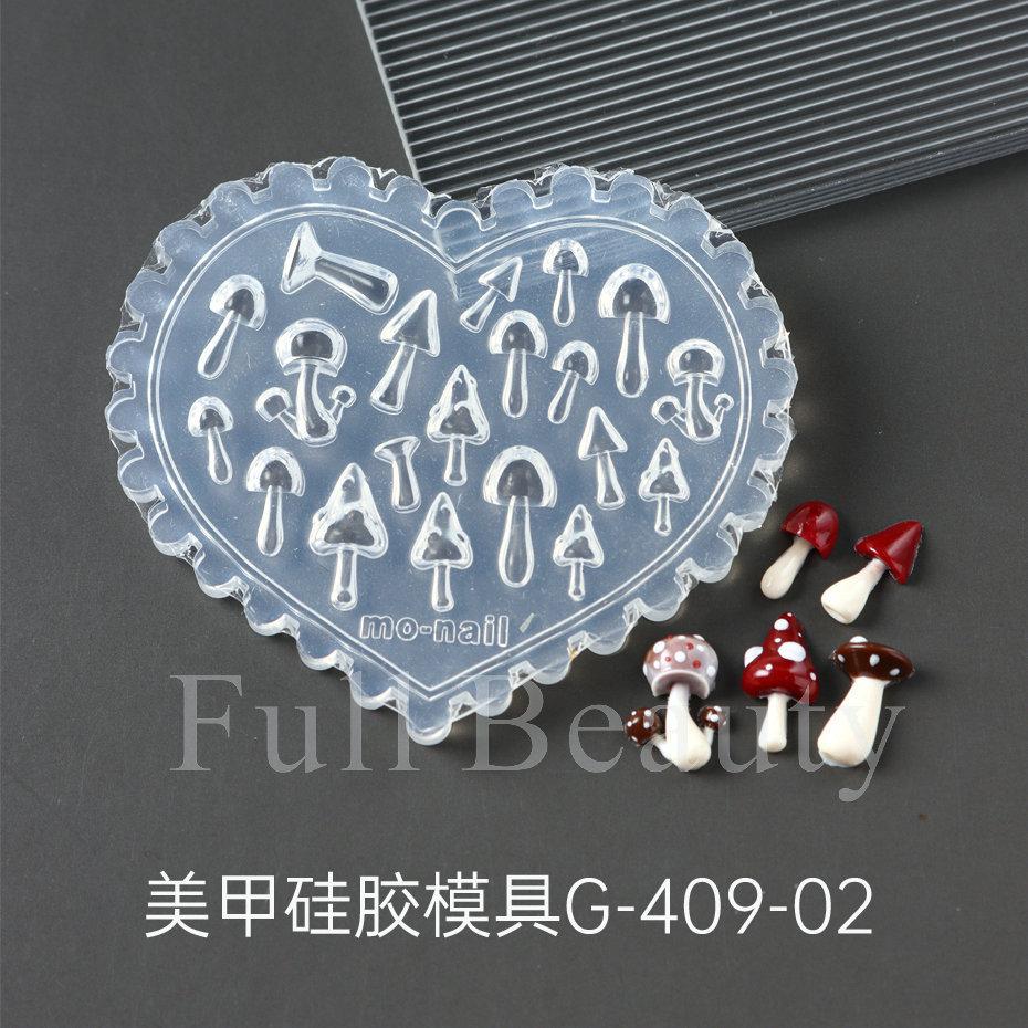 Nail Art Silicone Mold, Mushroom Tulip Peach Blossom Flower Leaf Mango Three-Dimensional Engraving Mold