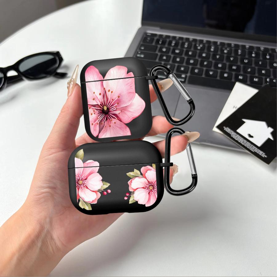 Earphone Cases Cover Case For Airpods 3 4 Pro2 Pro 1 Pro3 2 Pink Flower