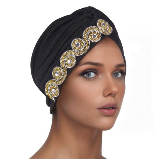 Women Headscarf Elastic Head Circumference Twisted Design Turban Hat
