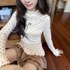 Sweetheart Polka Dot Long Sleeve Women's T-shirt - Slimming Base Layer for Spring/Autumn 2026