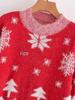 Women's Faux Mink Velvet Snowflake & Tree Sweater - 2021 Autumn/Winter European & American Style, Round Neck Pullover.