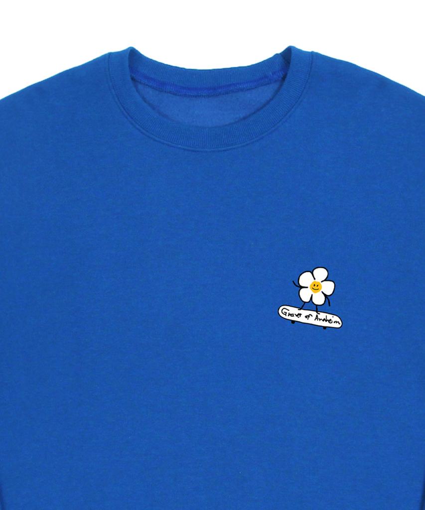 GRAVER [Unisex] Flowerboard Smile Sweatshirt_Cobalt Blue