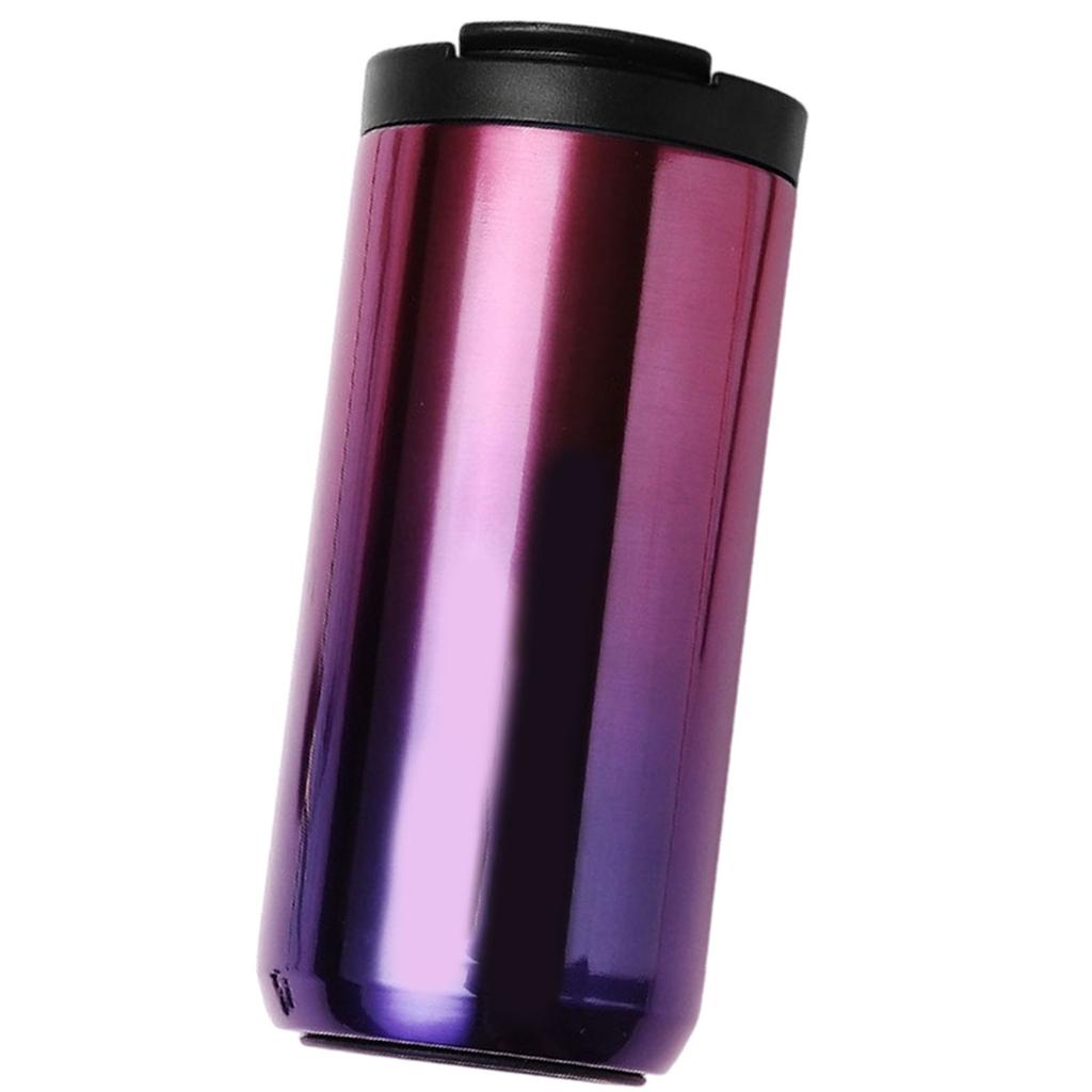 Tragbarer 304 Edelstahl-Kaffeebecher mit doppelter Vakuumisolierung, Metalltextur für Pendeln und Camping-Reisen