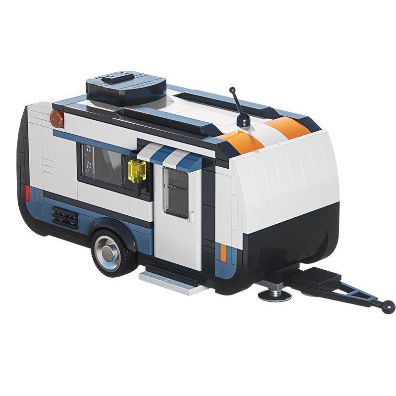Brick Joy Engineering Series RV Trailer Building Blocks Toy Car Model