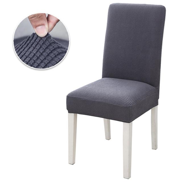 Jacquard Dining Chair Cover Stretch Anti -Dirty Chair Covers For Wedding Hotel Banquet Room Elastic Seat Slipcover 1 2 3 4pcs for Home